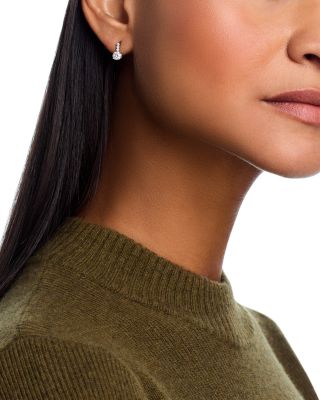 14K White Gold Diamond Drop Earrings, 1.0 tcw