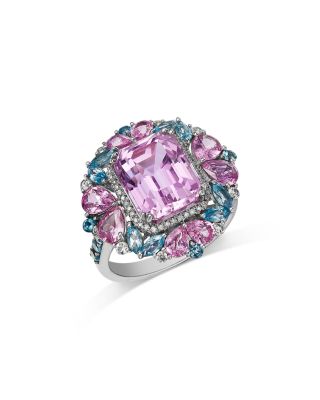 Bloomingdale's Fine Collection 14K White Gold Kunzite, Gemstone & Diamond Statement Ring