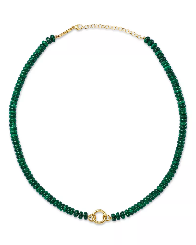 Zoe Chicco 14K Yellow Gold Malachite Beads Necklace, 16