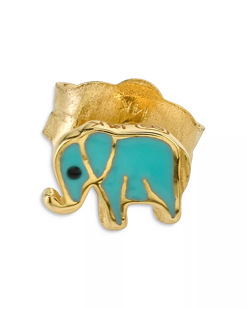 Sydney Evan 14K Yellow Gold Elephant Single Stud Earring