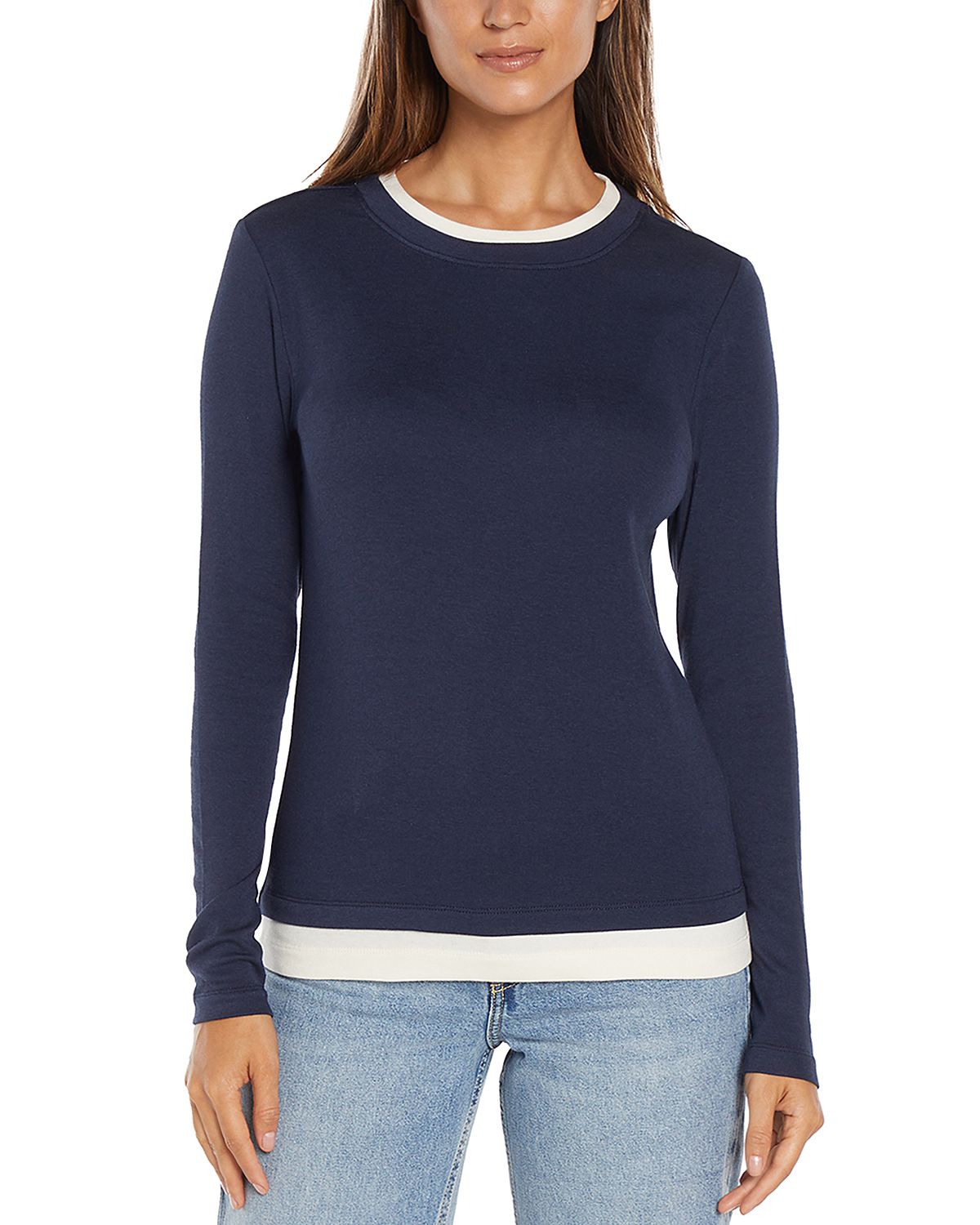 Three Dots Veronica Layered Long Sleeve Tee