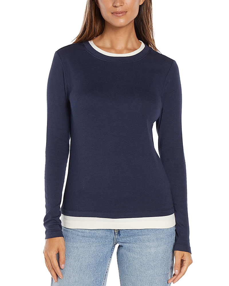 Three Dots Veronica Layered Long Sleeve Tee