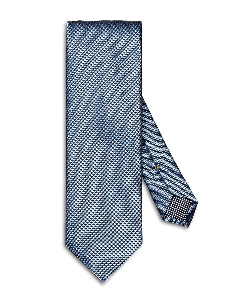 Eton Geometric Silk Tie In Blue