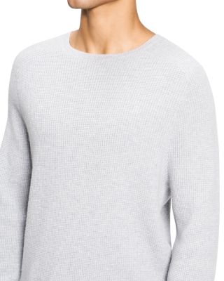 Long Sleeve Crewneck Herringbone Knit Sweater
