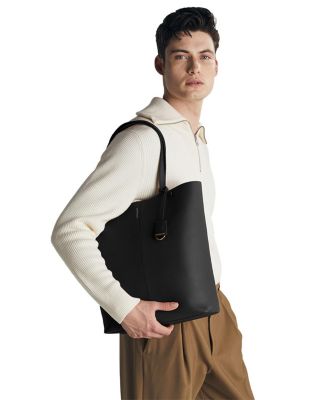 Tall Leather Soft Tote Bag