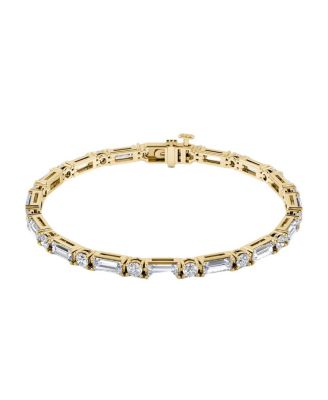 Vrai Mixed Shape Bracelet in 14K Gold, 5.95ctw Baguette & Brilliant Round Created Diamonds