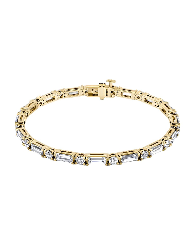 Vrai Mixed Shape Bracelet in 14K Gold, 5.95ctw Baguette & Brilliant Round Created Diamonds