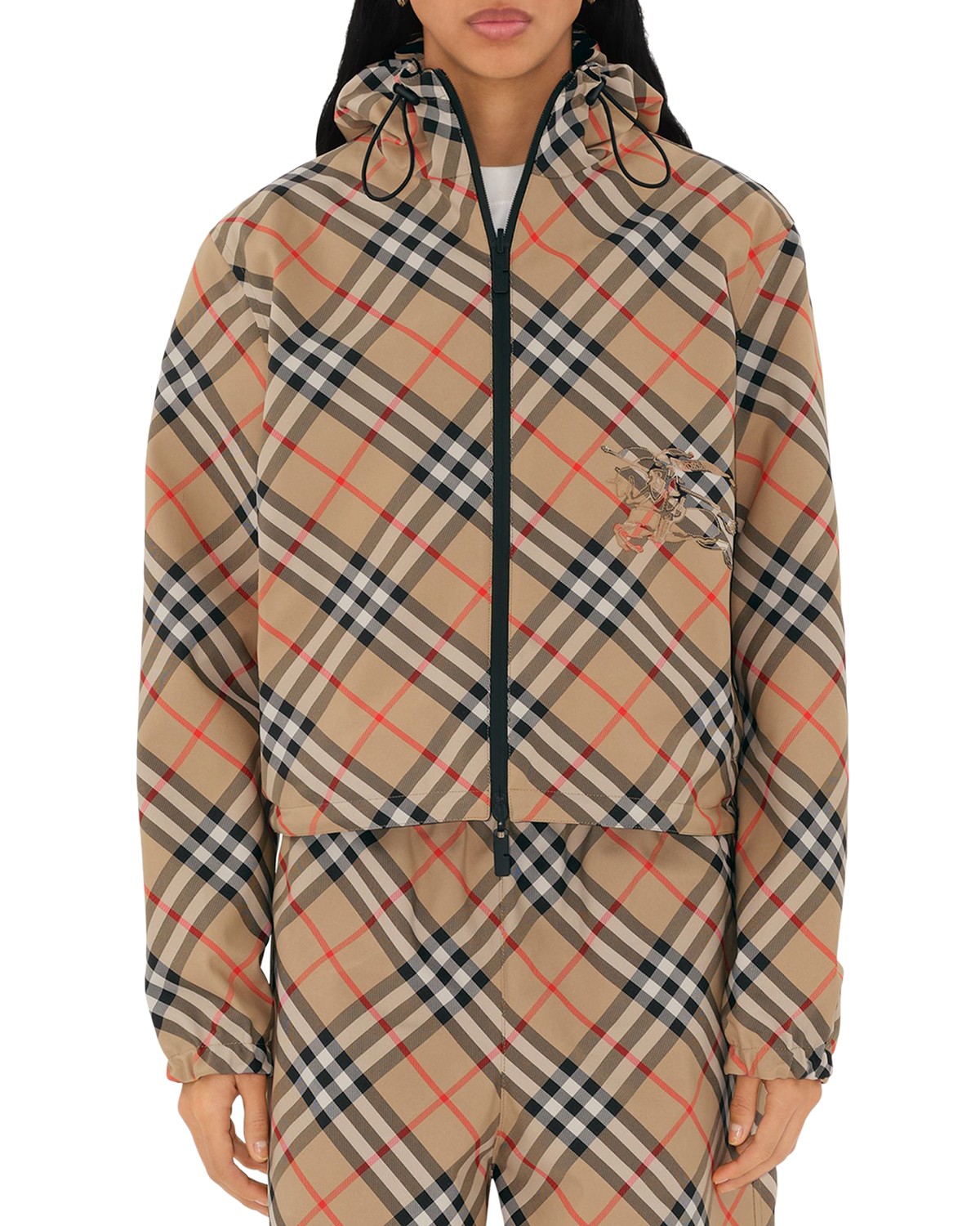 Hooded Cropped Reversible Jacket