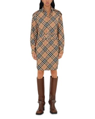 Check Cotton Shirt Dress