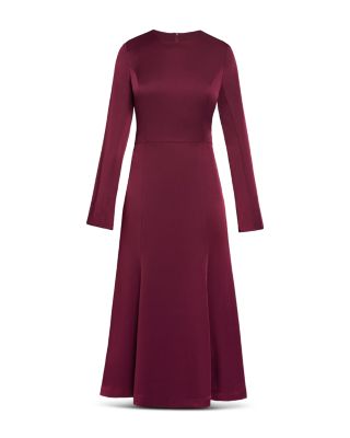 Long Sleeve Fit and Flare Midi Dress