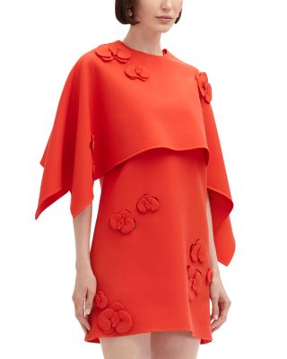 3D Orchid Trim Drape Dress