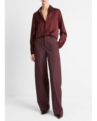 Detachable Collar Silk Shirt 