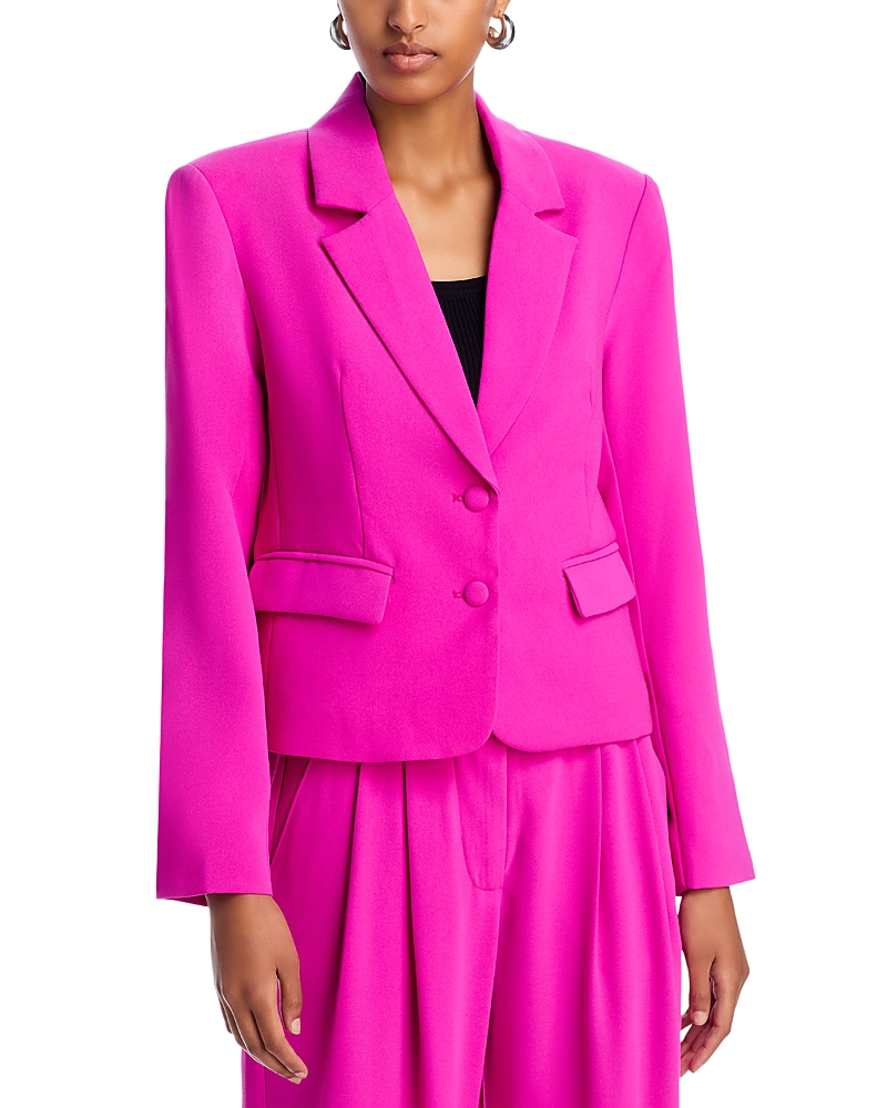 AQUA CREPE BUTTON BLAZER - EXCLUSIVE