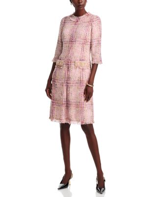 Teri Jon by Rickie Freeman - Plaid Pattern Tweed Dress