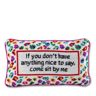 Furbish Studio - Come Sit By Me Needlepoint Pillow, 15" x 9"