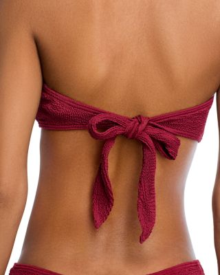 Tie Back Blake Crinkle Bandeau Bikini Top