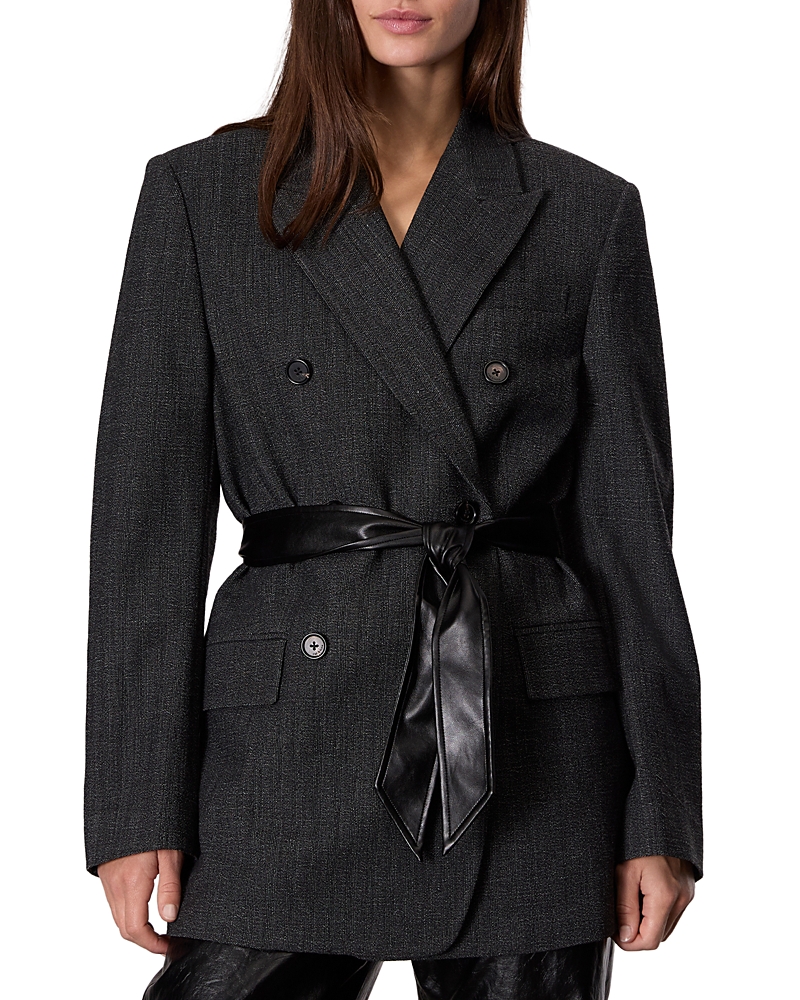 Rag & Bone Virginia Seersucker Blazer In Black