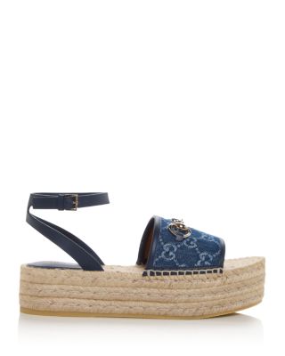 Women's GG Horsebit Espadrille Flatform Sandals