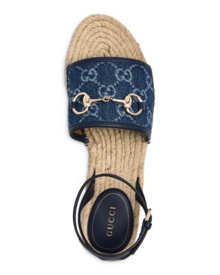 Women's GG Horsebit Espadrille Flatform Sandals