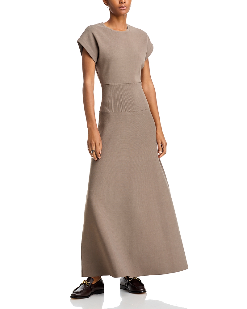Co Ribbed Sleeveless Dress Oatmeal In Oatmeal