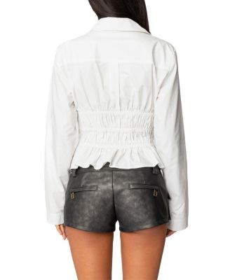 Sharon Collared Tie Front Top