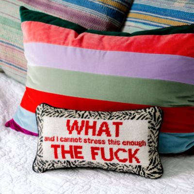 WTF Needlepoint Pillow, 14&amp;quot; x 8&amp;quot;
