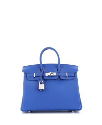 Pre-Owned HERMÈS - Birkin 25 Handbag Blue Swift with Palladium Hardware