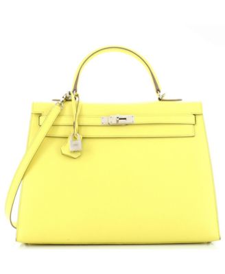 Pre-Owned HERMÈS - Kelly 35 Handbag Yellow Epsom with Palladium Hardware