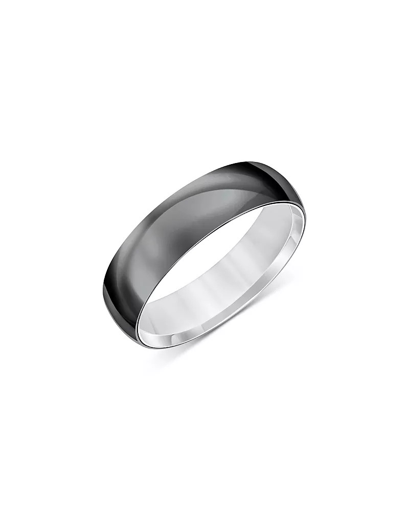 Bloomingdale's Fine Collection Men's Band in Black & White Titanium