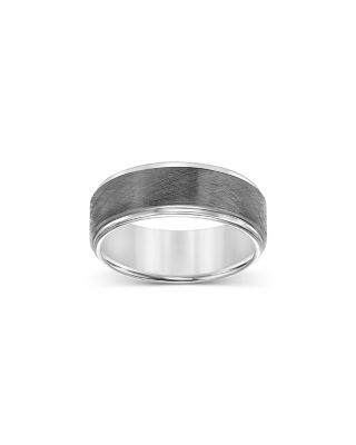Men&#39;s Step-Edge Band Ring in Tungsten 