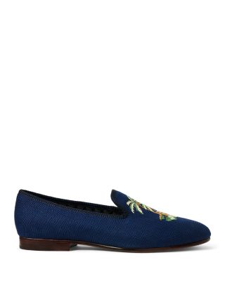 Polo Ralph Lauren Paxton Blue Varsity Patchwork Slipper Shoes Sz 7 Polo Ralph Lauren Paxton Slipper Navy at CareOfCarl.com main image 4