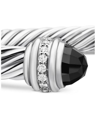 Cable Bracelet with Black Onyx & Diamonds