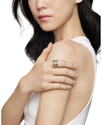 Sterling Silver & 18K Yellow Gold Crossover Wide Ring, 6