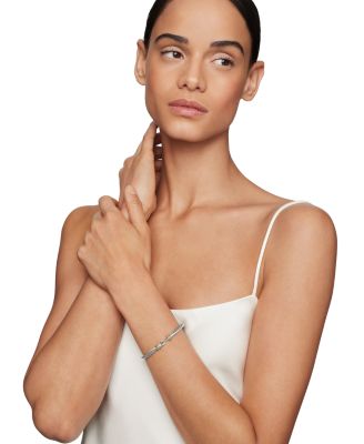 Buckle Classic Cable Bracelet in Sterling Silver with 18K Yellow Gold, 4mm