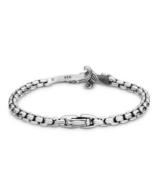 Men's Sterling Silver Waves Black Diamond Pav&eacute; Dagger Bracelet