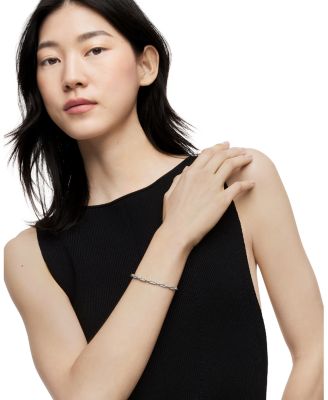 Stax Chain Link Bracelet with Diamonds in 18K White Gold