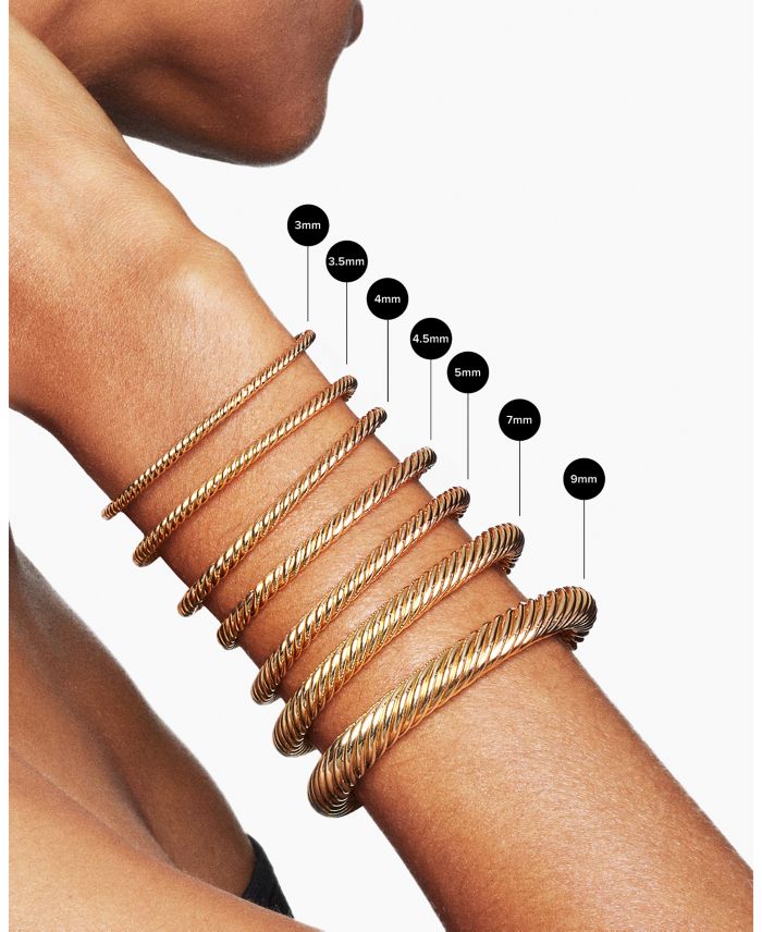 18K Yellow Gold Cablespira® Bracelet with Cultured Freshwater Pearls & Diamonds