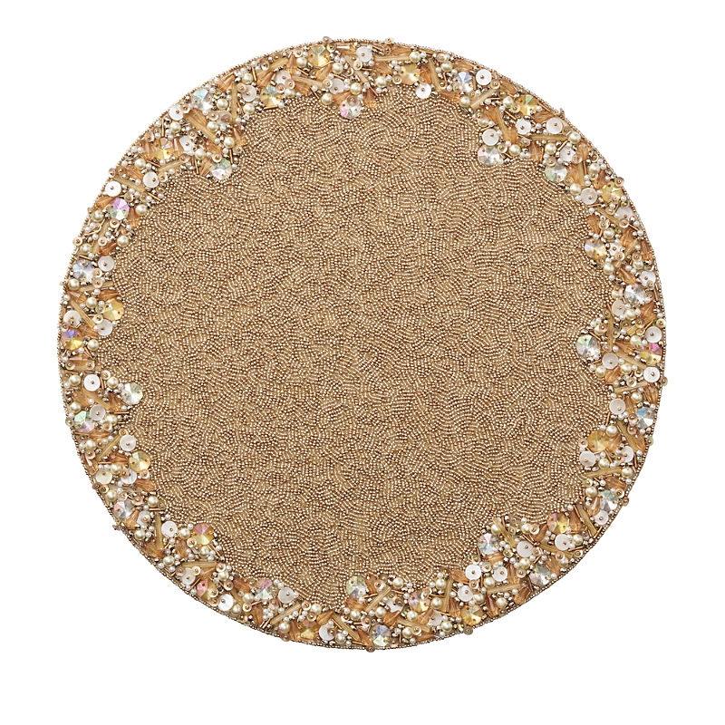 Kim Seybert Supernova Placemat, Set Of 2 In Champagne/ Crystal