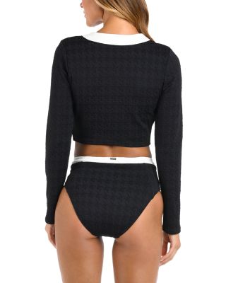 Adaline Color Blocked Swim Cover-Up Cardigan 