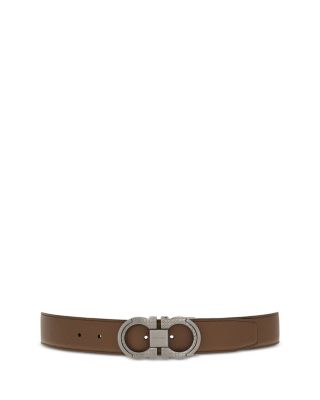FERRAGAMO - Men's Double Gancini Reversible Leather Belt