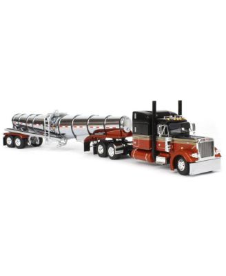  1/64 Burnt Orange Peterbilt w/ 63in Mid-Roof Sleeper & Polar Deep Drop Tanker, DCP by 14+ - Ages 5-7