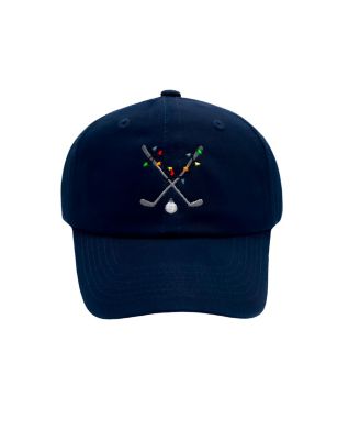 Bits & Bows - Boys' Holiday Golf Clubs Baseball Hat in Navy - Little Kid