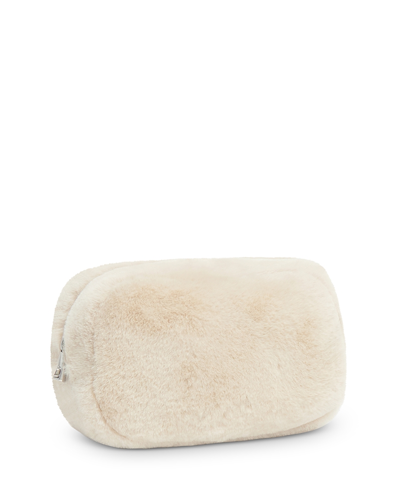Apparis Jumbo Noor Faux Fur Pouch In Latte