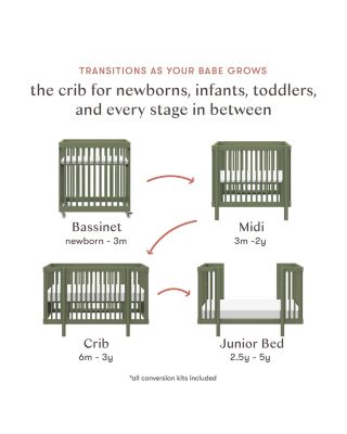 Pogo 8 in 1 Convertible Crib with All Stages Conversion Kits