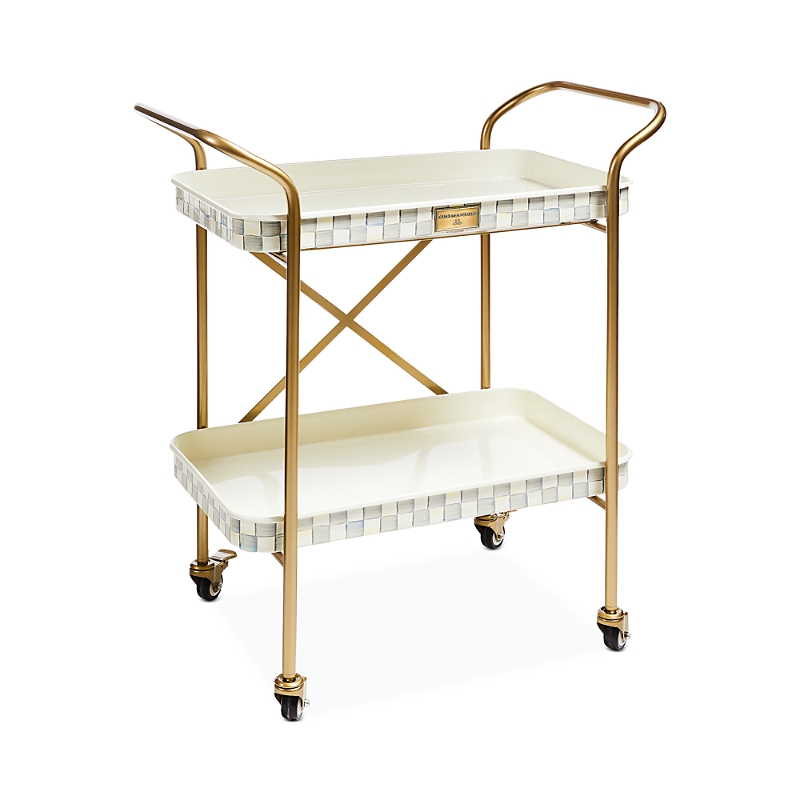Mackenzie-childs Sterling Check 2-tier Kitchen Cart In Multi
