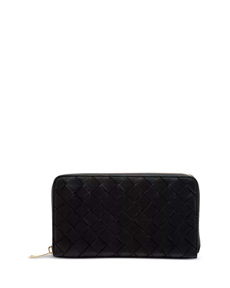 Bottega Veneta Intrecciato Leather Zip Around Wallet