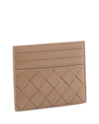 Intrecciato Leather Zip Card Case
