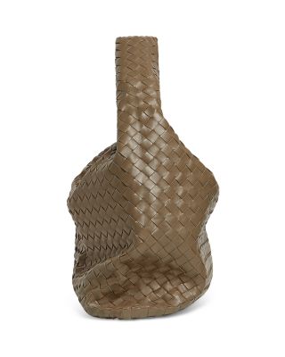 Large Hop Intrecciato Leather Shoulder Bag