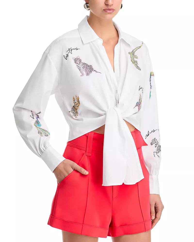 Cinq a Sept Mariana Jungle Studded Shirt