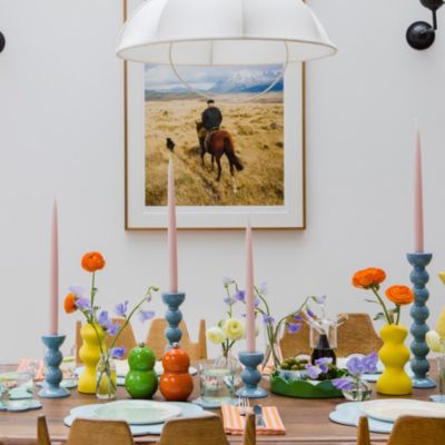 White Bobbin Candlestick Holder 